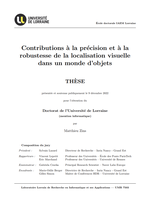 Contributions to the accuracy and robustness of visual localization in a world of objects
